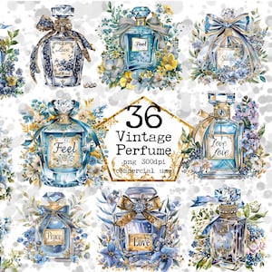 Aquarell Parfüm Clipart Parfüm Flasche Clipart Mode Clipart Schönheit Clipart Instant Download Papier Handwerk Junk Journal Scrapbooking