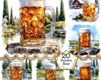 JPEG Rustic Beer Clipart Bundle Vacation Beer Clipart Resort Clipart Holiday Clipart Instant Download Paper Crafts Junk Journal Scrapbooking