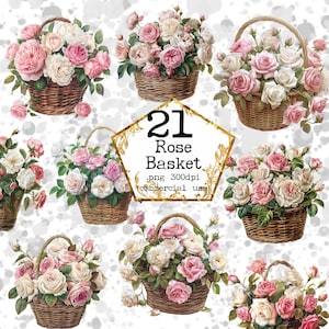 PNG aquarel rozen manden clipart bundel lente clipart aquarel bloemen PNG Instant Download papier ambachten ongewenste dagboek scrapbooking