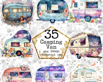 PNG Aquarell Camping Clipart Digitale Grafiken sofortiger Download kommerzielle Nutzung Sofort-Download Papier Handwerk Junk Journal Scrapbooking