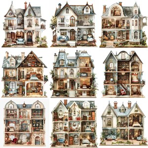JPEG Victorian Dollhouse, Timeless Elegance, Clipart Bundle JPEG ...