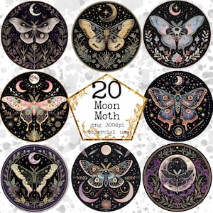 20 PNG Aquarell Galaxy Motten Clipart, Clip Art Vintage Motte, Motten Illustration Sofortiger Download Papier Handwerk Junk Journal Scrapbooking