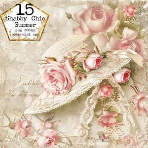 JPG Shabby Chic digitale fogli luce rosa acquerello Vintage stampabile Download immediato carta cappello gabbia per uccelli artigianato spazzatura ufficiale Scrapbooking