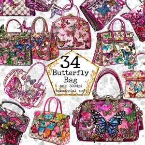 Bolsa de lujo PNG fiesta clipart moda clipart día de San Valentín clipart planificador pegatina descarga instantánea artesanías de papel diario basura scrapbooking