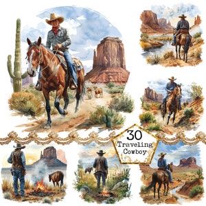 JPEG Aquarell Western JPEG JPEG Pferd Clipart Bilder Kommerzielle Nutzung Sofort-Download Papier Handwerk Junk Journal Scrapbooking