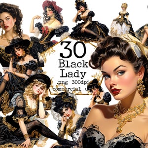 PNG Victorian Lady Clipart Bundle Vintage lady Clipart Digital Download Ephemera Clipart Junk Journal Paper Crafts Junk Journal