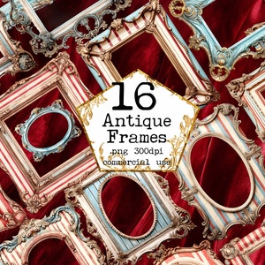 Marcos de imagen rococó Paquete de imágenes prediseñadas Marcos de pátina Marco antiguo Marco de descarga instantánea Marco PNG Marco ornamentado Uso comercial Descarga instantánea