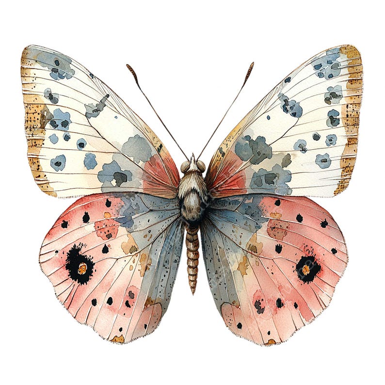 a watercolor painting of a butterfly on a white background