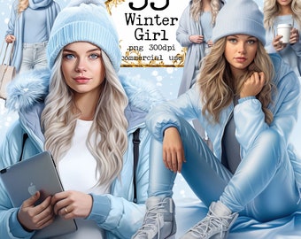 PNG Winter Fashion Girl Clipart Lady Boss Clipart Business Woman Clipart Beauty PNG Girl Boss Clipart Paper Crafts Junk Journal Scrapbooking