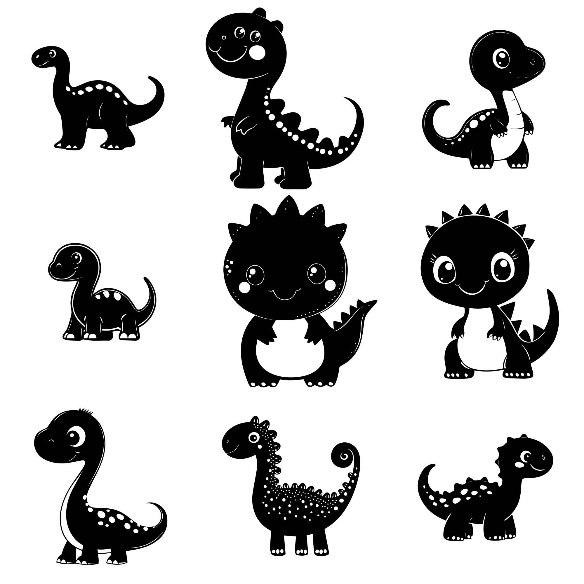 40 Cute Dinosaur SVG Bundle Wall Art Vector Files Laser Cut File Shapes ...
