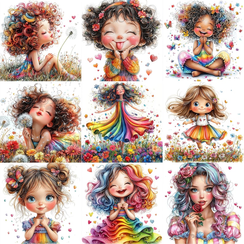 a group of girls with different hair styles