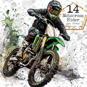 Dirt Bike Clipart PNG, Motocross Clipart, Motorrad, druckbare Aquarell Clipart, Sofort Download Papier Basteln Junk Journal Scrapbooking
