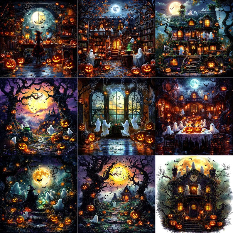 JPEG Halloween Haunted Scenery Illustration Ghost Graphics Halloween ...