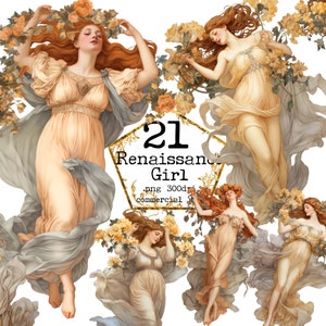 PNG Watercolor Renaissance Ladies Clipart Bundle Vintage PNG Vintage People PNG Instant Download Paper Crafts Junk Journal Scrapbooking