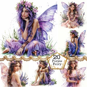 JPEG Forest Fairy Clipart, Green Fairies Clipart Bundle Jpeg Forest Clipart Fantasy Download istantaneo Artigianato di carta Junk Journal Scrapbooking