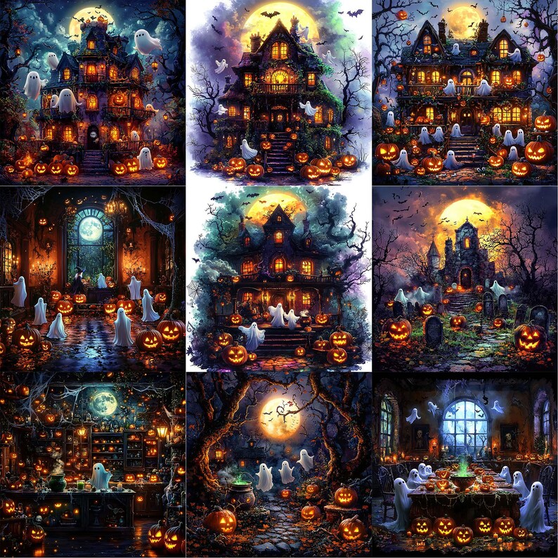 JPEG Halloween Haunted Scenery Illustration Ghost Graphics Halloween ...