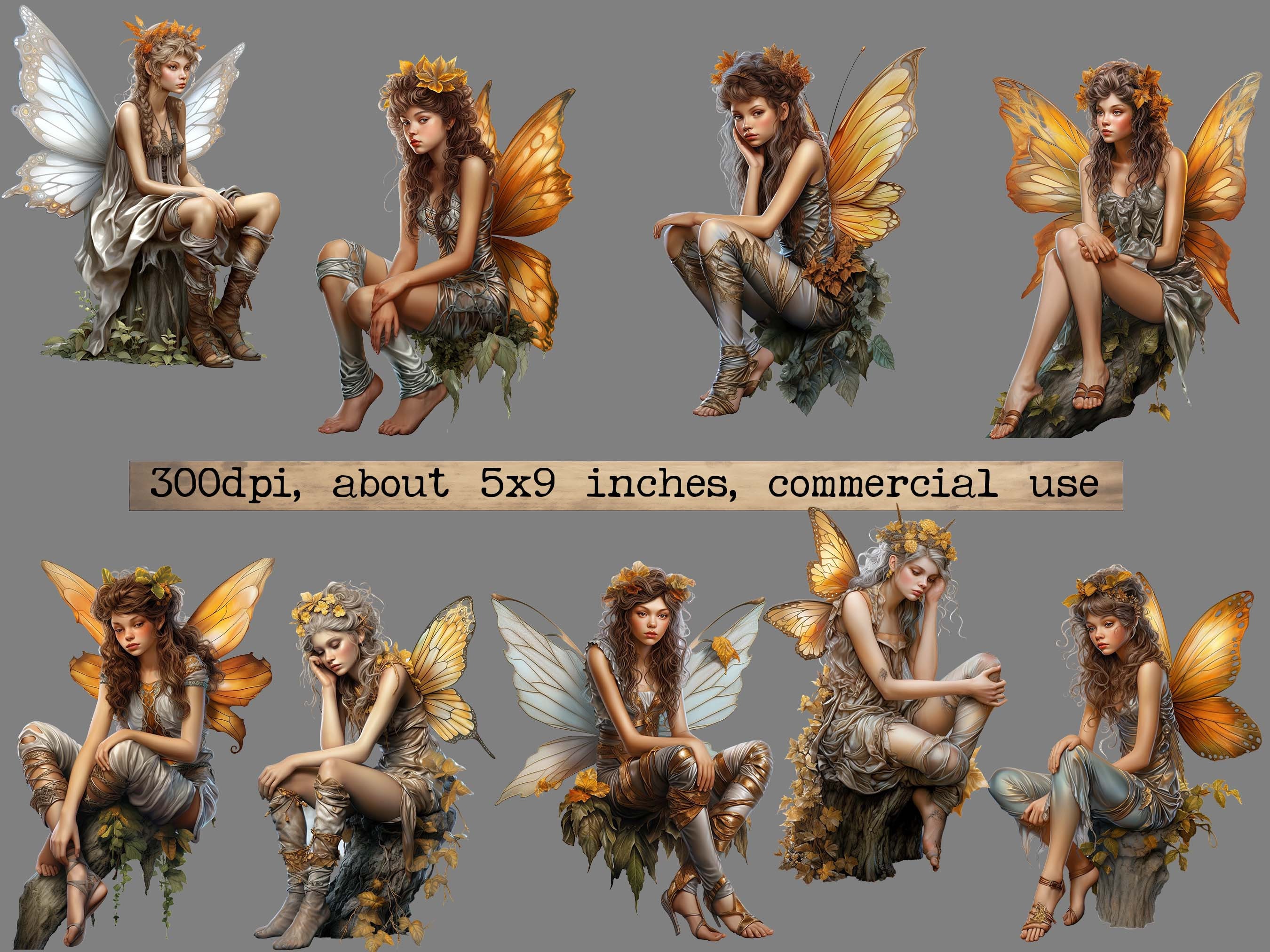 PNG Watercolor Fairy Clipart Bundle Magical Forest Clipart Elf Clipart ...