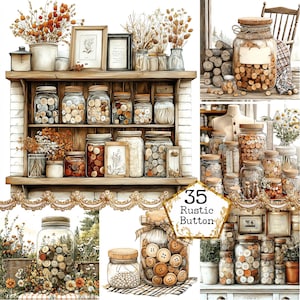 JPG Vintage pot met naaiknoppen JPEG vintage achtergronden Instant Download naaipakket papier ambachten ongewenste dagboek scrapbooking commercieel gebruik