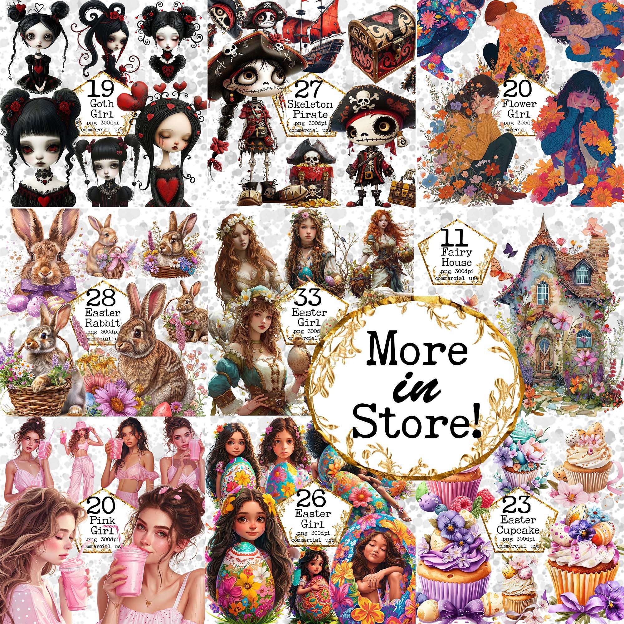 PNG Spring Girl Clipart Bundle Floral Girl Cute Little Child PNG ...