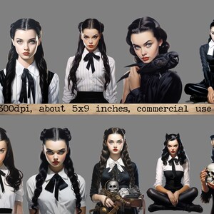 Goth Girl Clipart Bundle, Transparent PNG, Gothic Fashion Girl, Skulls, Potions, Wiccan PNG Scrapbook Junk Journal Paper Crafts Scrapbooking image 5