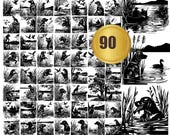 90 Mallard Duck Hunting svg, dxf, eps, ai, pdf, jpg png Hunter svg, dxf files for plasma, laser cutting, Duck Hunting dog Clipart