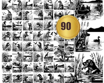 90 Mallard Duck Hunting svg, dxf, eps, ai, pdf, jpg png Hunter svg, dxf files for plasma, laser cutting, Duck Hunting dog Clipart