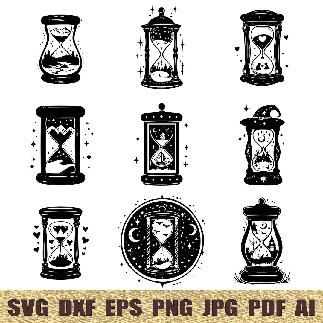 25 Magical Hourglass Svg, Dxf, Eps, Ai, Pdf, Jpg, Png Celestial ...