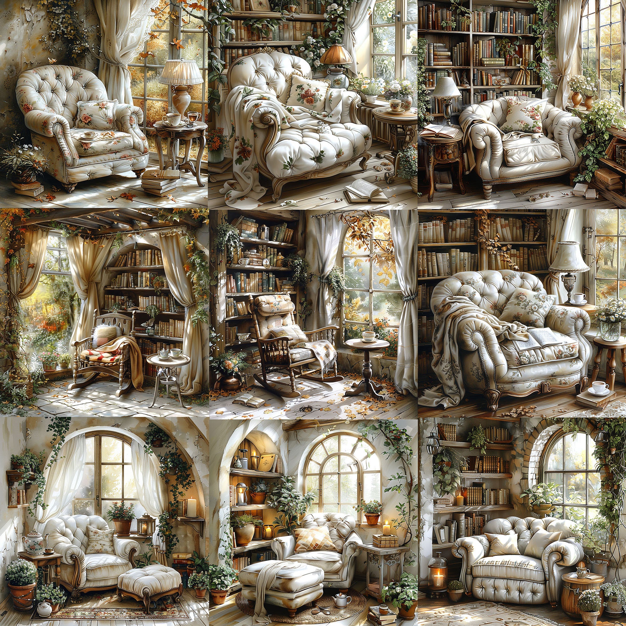 Shabby Chic Cottage Interior JPEG Cozy Corner Commercial Use Cozy ...