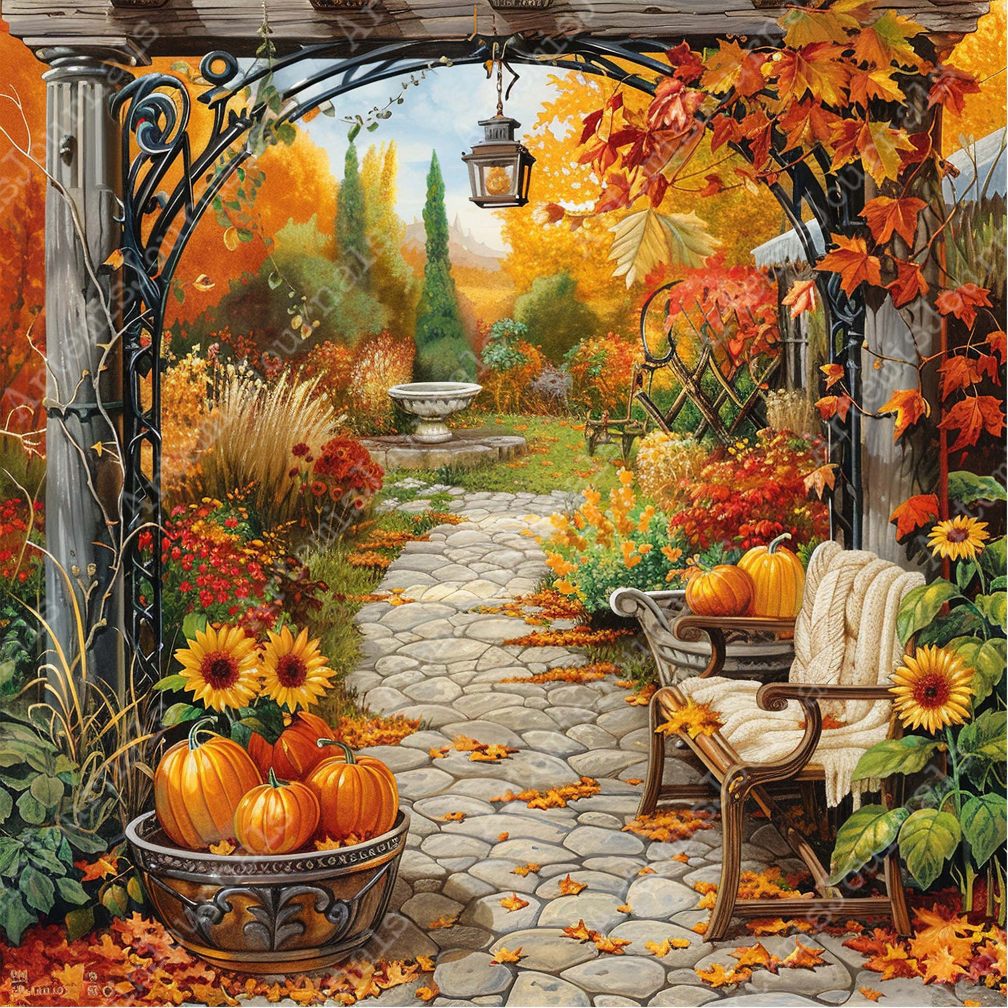 Jpeg Fall JPEG Fall Clipart - Watercolor Pumpkin Harvest Garden Halloween Autumn ...