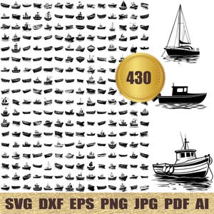 430 Boat svg bundle Ship svg Bass Boat svg Sailboat svg Pontoon Boat svg Fishing Boat svg Nautical Cuting File Laser File Sailing Boat svg