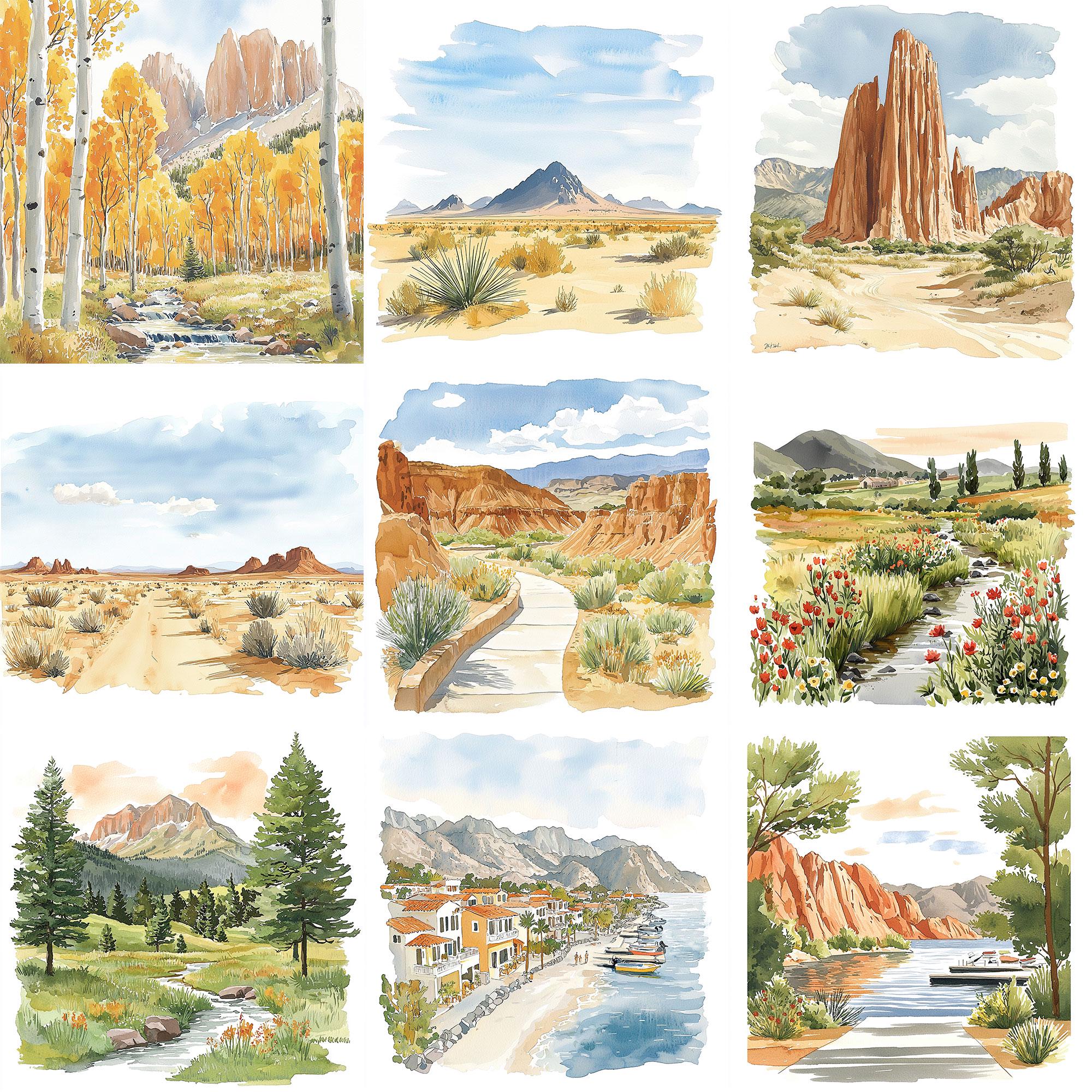 JPEG Watercolor Nevada Clipart Bundle USA Clipart City Clipart State ...