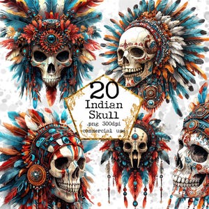 PNG PNG Indian Schädel Adler Schädel Kuh Schädel Clipart Bundle Native Clipart Kommerzielle Nutzung Sofort-Download Papier Handwerk Junk Journal Scrapbooking