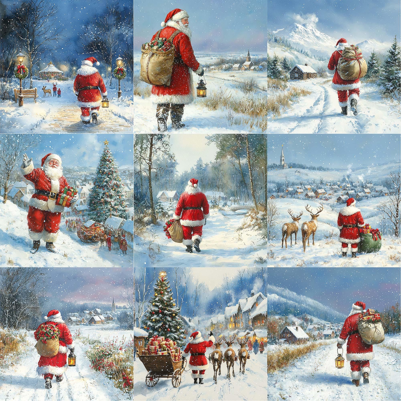 Jpg Christms JPEG Christmas Santa Journey Backgrounds Winter Scenery Christmas ...