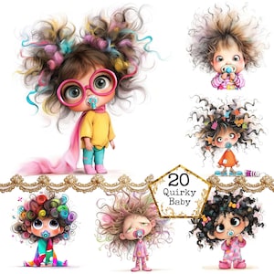 Bundle de cliparts bébé original JPG Clipart de bébé fantaisiste Bundle de cliparts d'ART pour chambre d'enfant mignon Téléchargement instantané Papier créatif Journal indésirable Scrapbooking