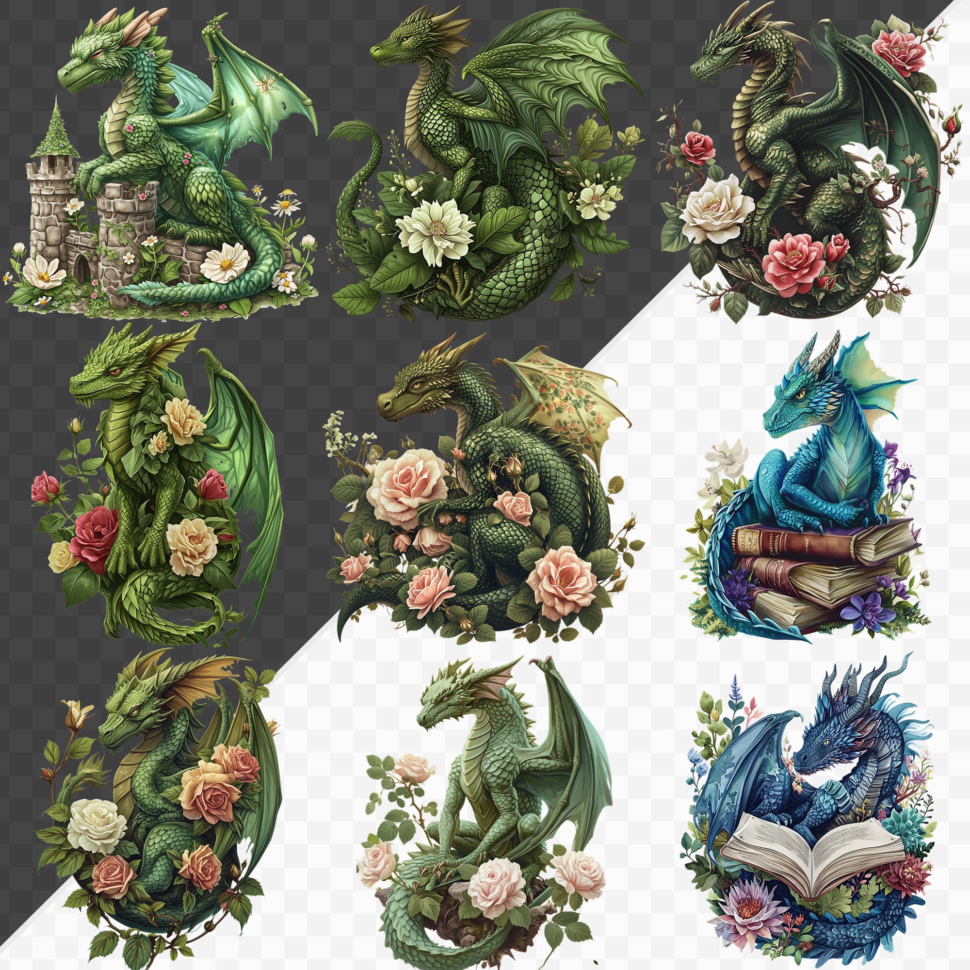 BIG BUND ドラゴンの水彩画クリップアート、ファンタジードラゴン PNG