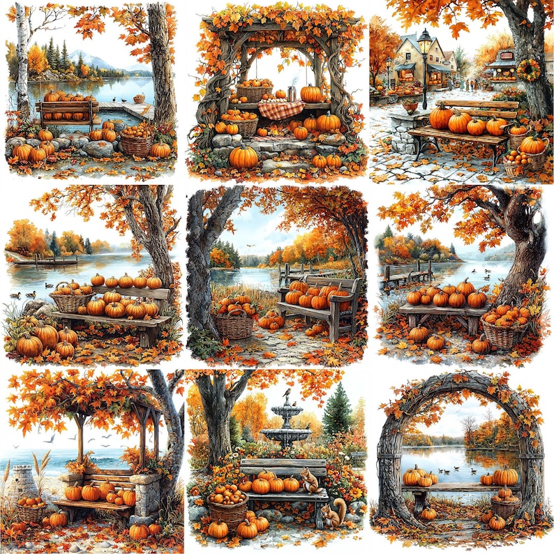 Jpeg Fall JPEG Fall Clipart - Watercolor Pumpkin Harvest Farm Halloween Autumn ...