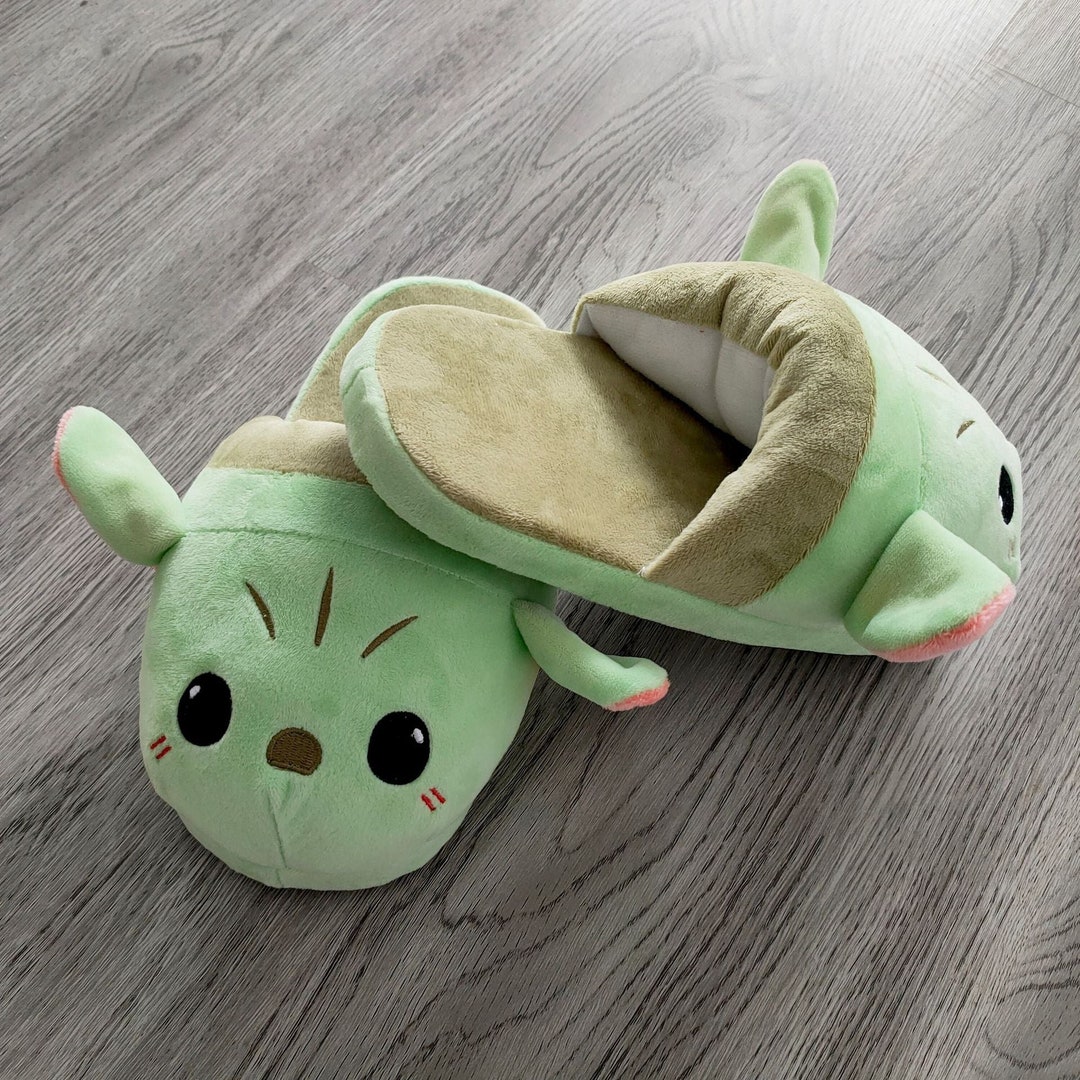 Star Wars Baby Yoda Slippers Disney the Mandalorian Plush Etsy