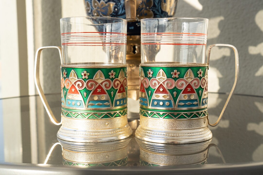 thumbnail image 2 of Vintage Russian Tea Glass Holder – Stainless Steel Podstakannik (Soviet USSR Style) 2 of 6
