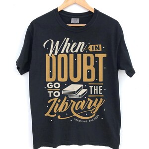 Women's T-Shirts [Out of Print] Hermione Granger / When in doubt, go to the library Tee (Black) (Womens) Out of Print Women's When in Doubt Go to the Library