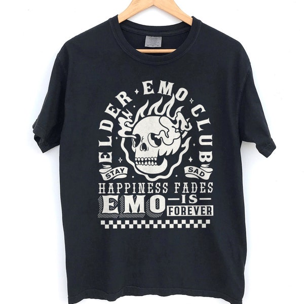 Elder Emo gift shirt, Emo Club Shirt, Goth Emo Forever, Emo Sad Summer Festival, When we were young festival, Skull head emo shirt, Emo Girl