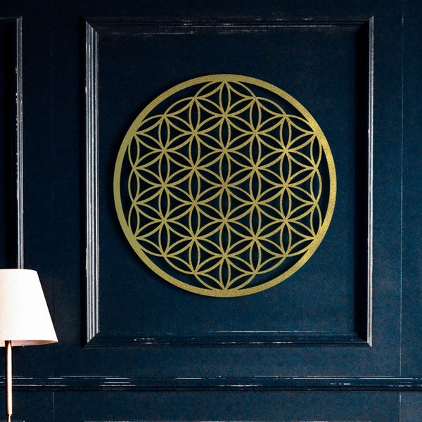 Flower of Life Metal Wall Art, Bedroom Wall Decor, Sacred Geometry, Flower Wall Decor, Metal Wall Hangings, Gift for her, Housewarming Gift