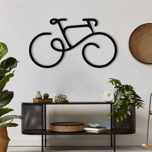 Bicycle Metal Wall Art, Biker Wall Art, Metal Line Sign, Bicycle Art, Office Decor, Gift for him, Wall Hanging