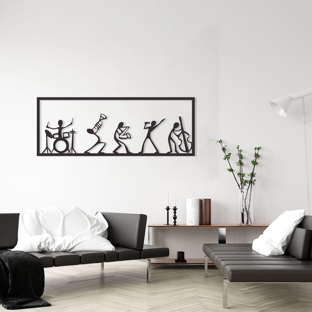 Jazz Band Metal Wall Art, Musicians Metal Decor, Jazz Band Wall Decor