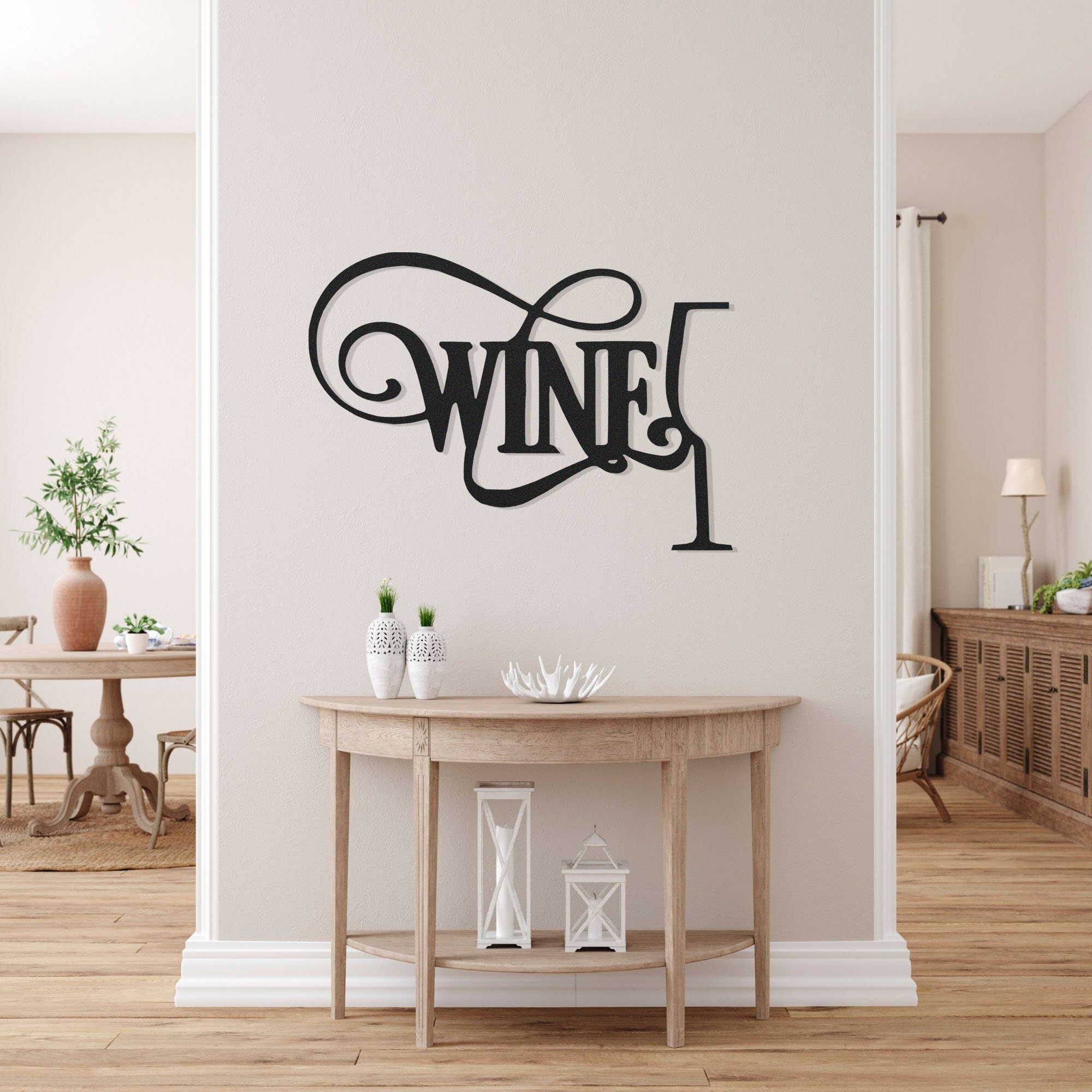 Wine Metal Wall Art, Minimalist Wall Art, Wine Bar Sign, Kitchen Art