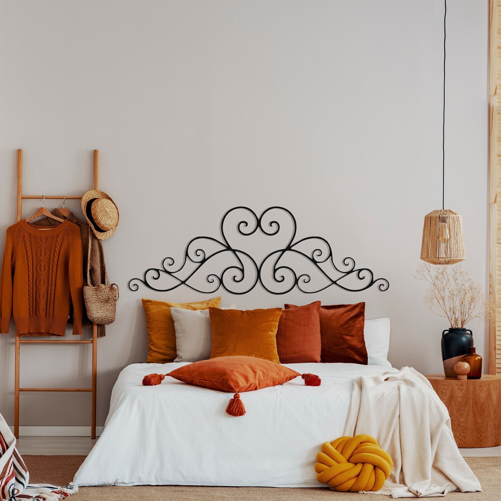 Wrought iron headboards king discount