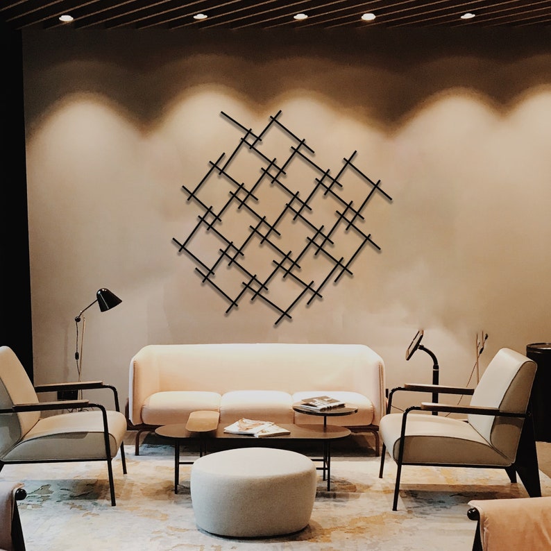 Modern Luxury Style Metal Wall Art, Unique Metal Wall Decor, Above Bed