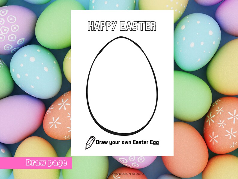 Printable Easter Egg Coloring Pages, Easter Activity, Easter Coloring ...