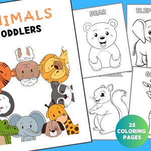 Printable Coloring Pages for Kids / Animal coloring pages / Coloring Activity for Toddlers / Easy Coloring/ Instant Download/