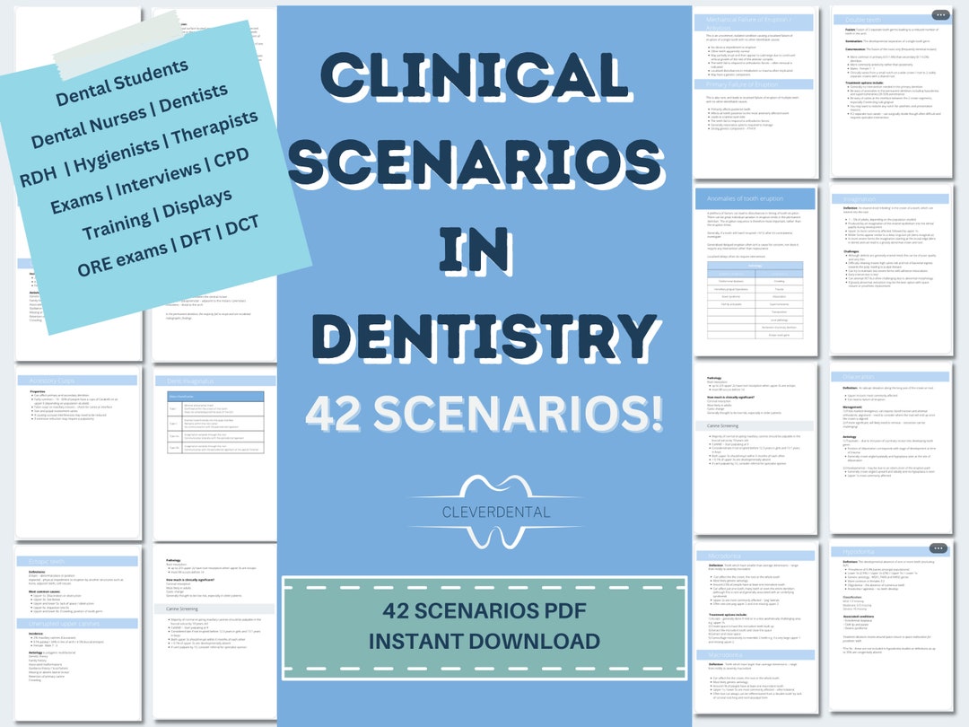 Clinical Scenarios Dentistry 42 Questions PDF Dentistry Etsy