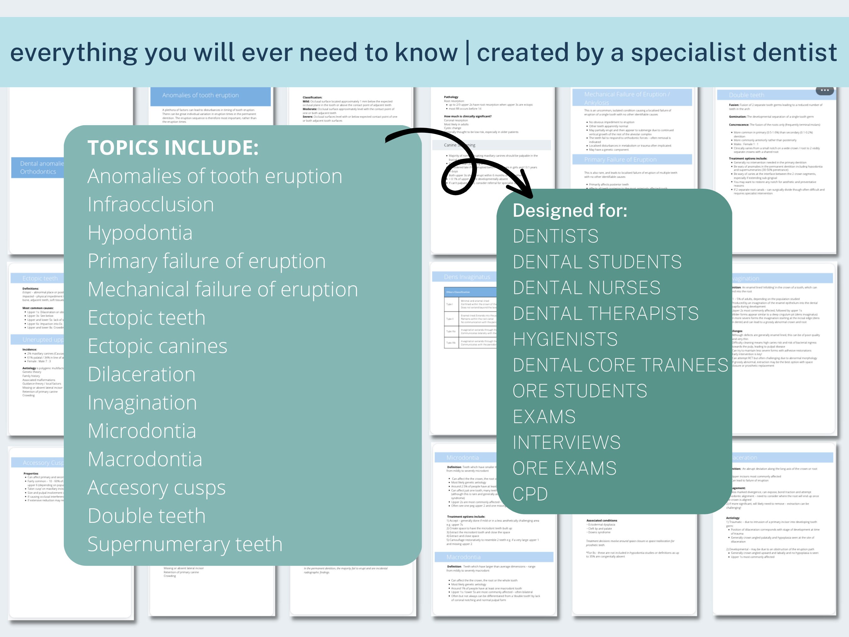 Dental Anomalies Cheat Sheet Revision Study PDF Dentist Dental Nurse